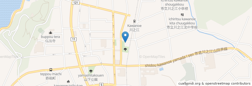 Mapa de ubicacion de 川之江市児童館 en Japan, Präfektur Ehime, 四国中央市.