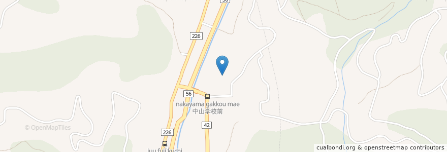 Mapa de ubicacion de 市立中山中学校 en Japon, Préfecture D'Ehime, 伊予市.