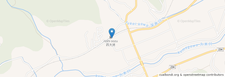 Mapa de ubicacion de 市立久米小学校 en 日本, 愛媛県, 大洲市.