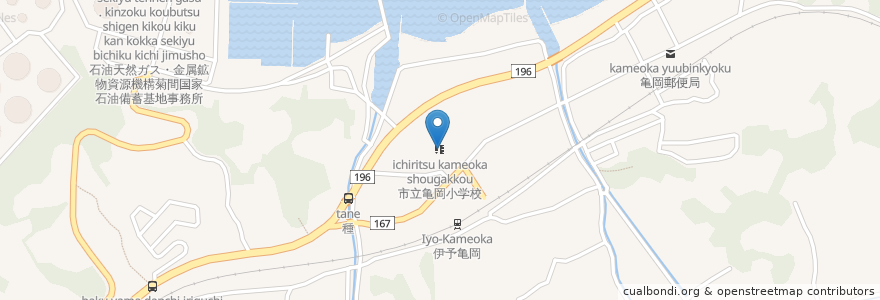 Mapa de ubicacion de 市立亀岡小学校 en 日本, 愛媛県, 今治市.