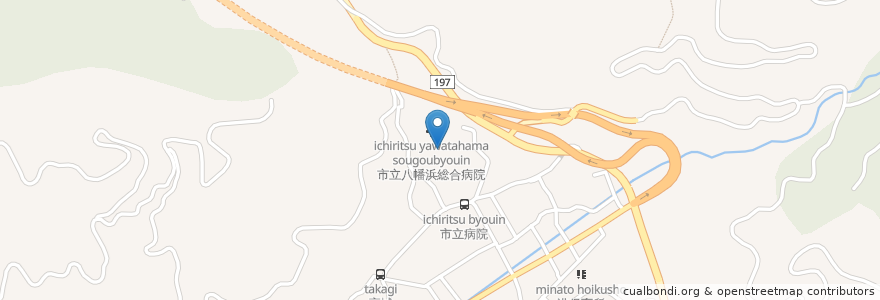 Mapa de ubicacion de 市立八幡浜総合病院 en Giappone, Prefettura Di Ehime, 八幡浜市.
