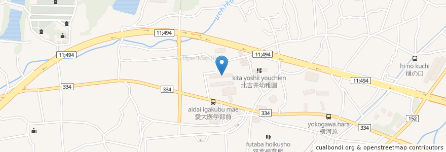 Mapa de ubicacion de 市立北吉井小学校 en ژاپن, 愛媛県, 東温市.
