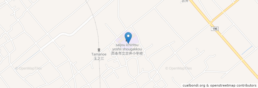 Mapa de ubicacion de 市立吉井小学校 en 日本, 爱媛县, 西条市.