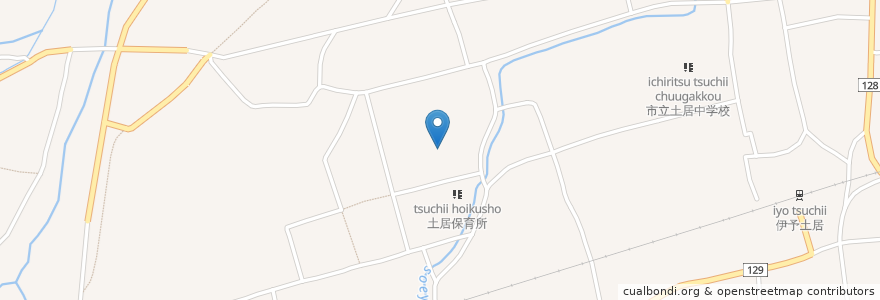 Mapa de ubicacion de 市立土居小学校 en Япония, Эхимэ, 四国中央市.