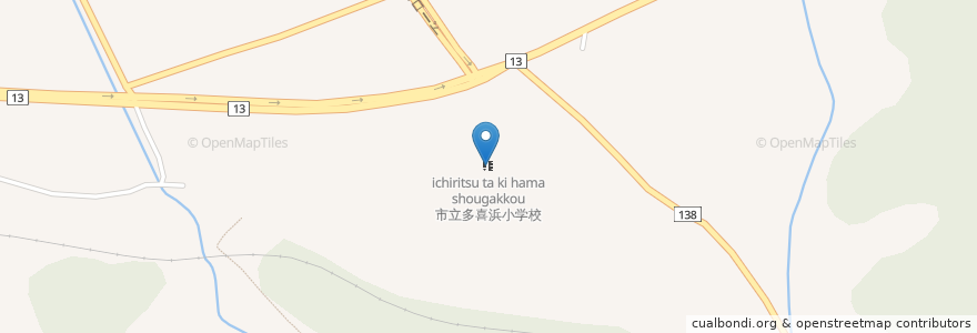 Mapa de ubicacion de 市立多喜浜小学校 en Japon, Préfecture D'Ehime, 新居浜市.