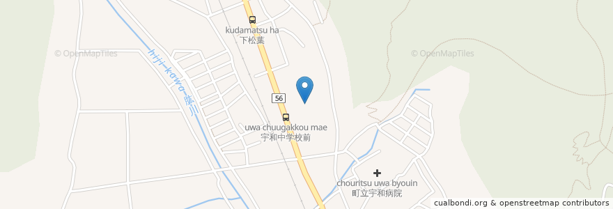 Mapa de ubicacion de 市立宇和中学校 en Japão, 愛媛県, 西予市.