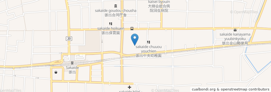 Mapa de ubicacion de 市立東部小学校 en Japan, Kagawa Prefecture, Sakaide.