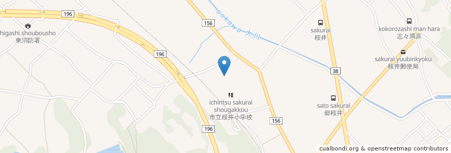 Mapa de ubicacion de 市立桜井中学校 en Giappone, Prefettura Di Ehime, 今治市.