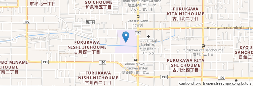 Mapa de ubicacion de 市立椿小学校 en 日本, 愛媛県, 松山市.
