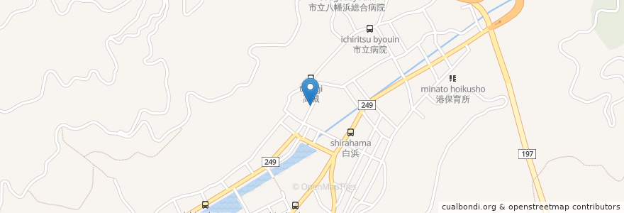 Mapa de ubicacion de 市立白浜小学校 en Япония, Эхимэ, 八幡浜市.