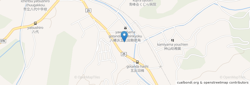 Mapa de ubicacion de 市立神山小学校 en Japon, Préfecture D'Ehime, 八幡浜市.