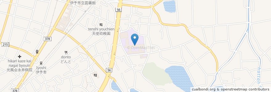 Mapa de ubicacion de 市立郡中小学校 en 日本, 愛媛県, 伊予市.
