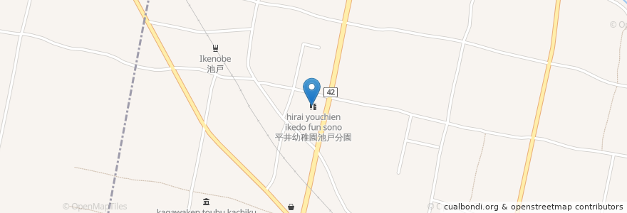 Mapa de ubicacion de 平井幼稚園池戸分園 en Japan, Kagawa Prefecture, Kita County, Miki.