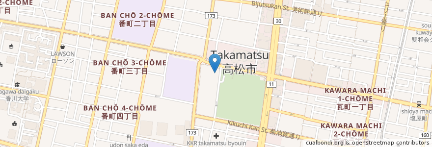 Mapa de ubicacion de 康生会高松大林病院 en Япония, Кагава, 高松市.