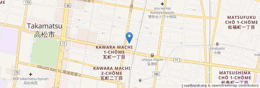 Mapa de ubicacion de 西川クリニック en Giappone, Prefettura Di Kagawa, 高松市.