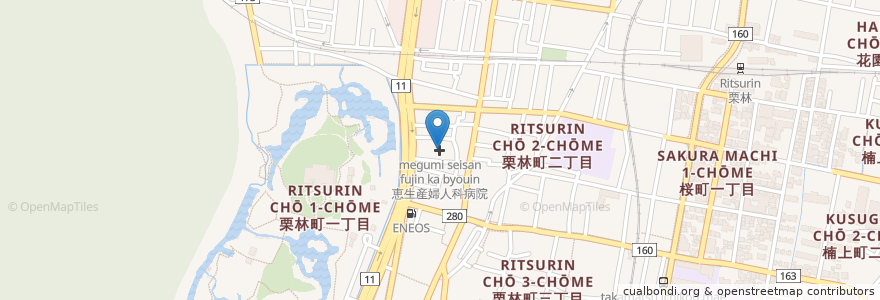Mapa de ubicacion de 恵生産婦人科病院 en ژاپن, 香川県, 高松市.