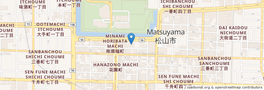 Mapa de ubicacion de 愛媛県警察本部 en Japão, 愛媛県, 松山市.