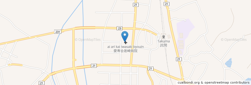 Mapa de ubicacion de 愛有会岩崎病院 en Япония, Кагава, 三豊市.