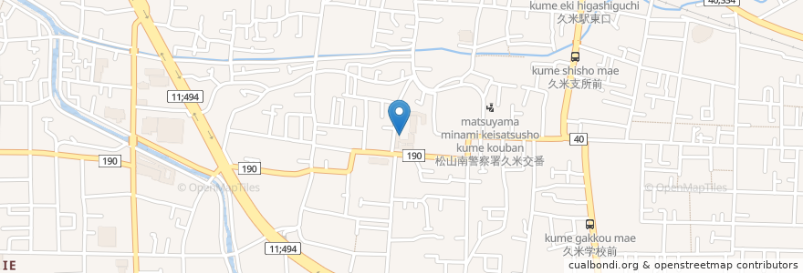 Mapa de ubicacion de 敬愛会久米病院 en Japon, Préfecture D'Ehime, 松山市.