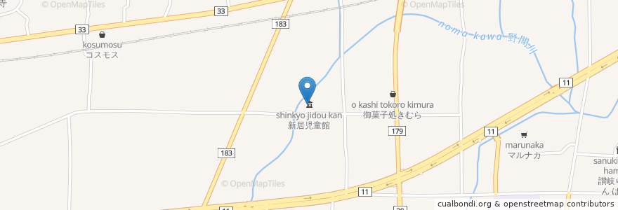 Mapa de ubicacion de 新居児童館 en Japão, 香川県, 高松市.