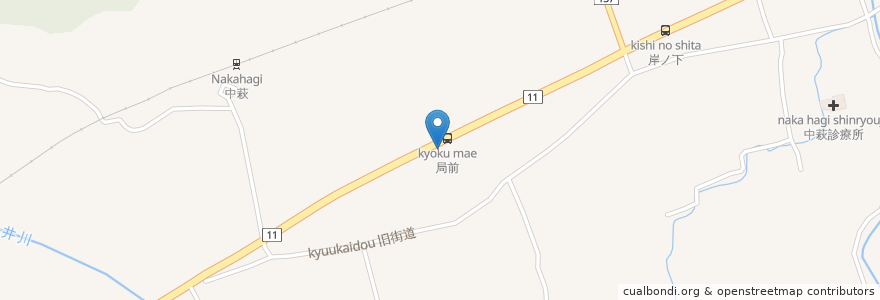 Mapa de ubicacion de 新居浜萩生郵便局 en Japão, 愛媛県, 新居浜市.
