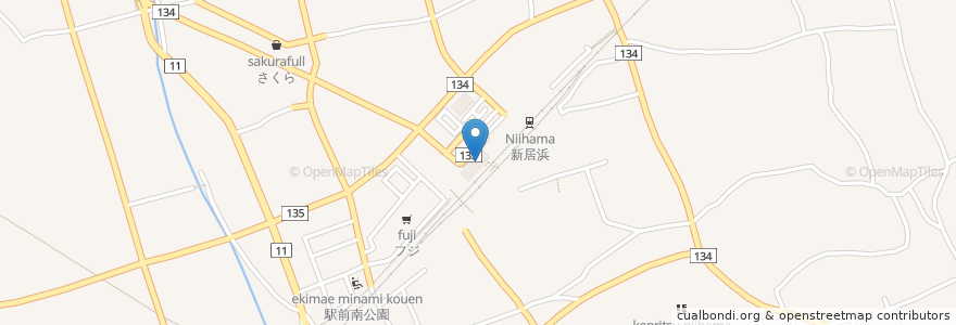 Mapa de ubicacion de 新居浜警察署駅前交番 en Jepun, 愛媛県, 新居浜市.