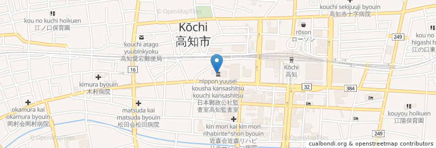 Mapa de ubicacion de 日本郵政公社郵政健康管理センター高知郵政健康管理センター en Japan, Kochi Prefecture, Kochi.