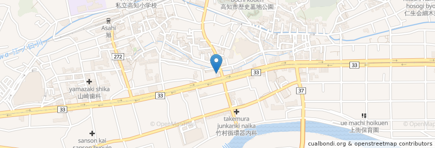 Mapa de ubicacion de 旦龍会町田病院 en Giappone, Prefettura Di Kōchi, 高知市.