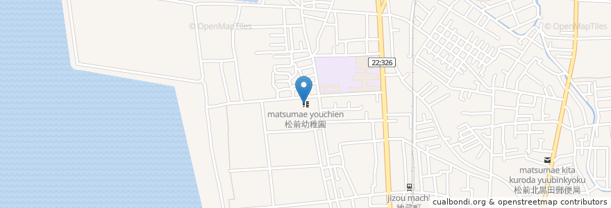 Mapa de ubicacion de 松前幼稚園 en 일본, 에히메현, 伊予郡, 松前町.