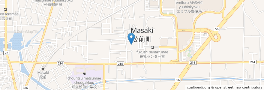 Mapa de ubicacion de 松前町役場 en Japón, Prefectura De Ehime, 伊予郡, 松前町.