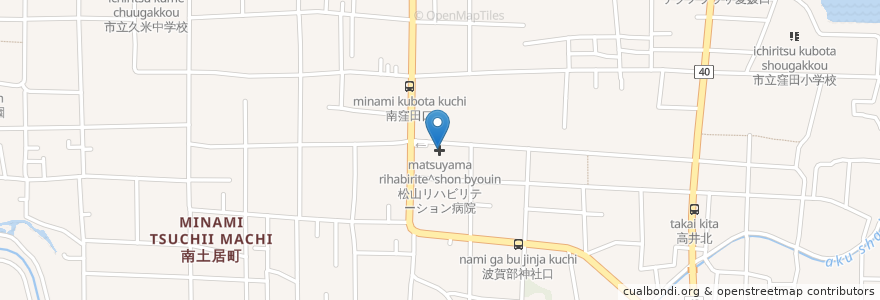 Mapa de ubicacion de 松山リハビリテーション病院 en Japan, 愛媛県, 松山市.