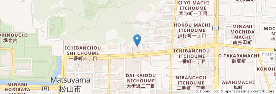 Mapa de ubicacion de 松山一番町郵便局 en Japonya, 愛媛県, 松山市.