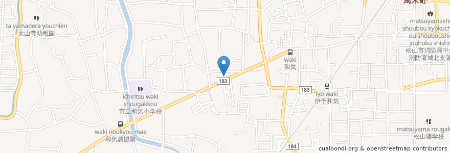 Mapa de ubicacion de 松山和気郵便局 en Japão, 愛媛県, 松山市.
