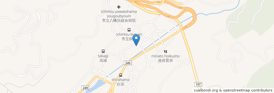 Mapa de ubicacion de 松山地方検察庁八幡浜区検察庁 en Japan, Ehime Prefecture, Yawatahama.