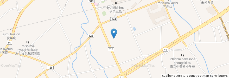 Mapa de ubicacion de 松山地方検察庁四国中央区検察庁 en Giappone, Prefettura Di Ehime, 四国中央市.