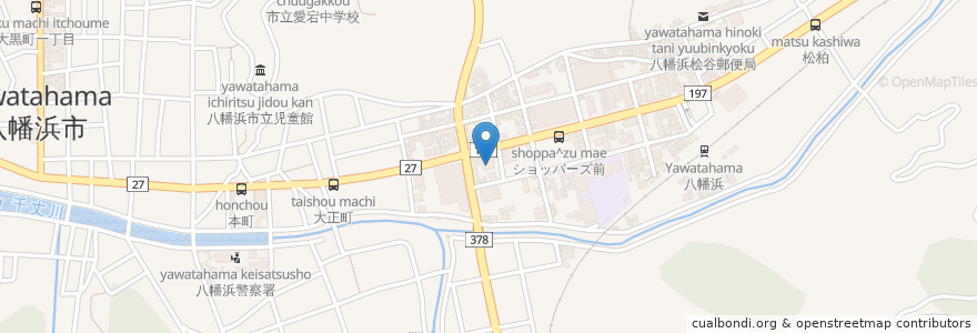 Mapa de ubicacion de 松山地方法務局八幡浜支局 en Japão, 愛媛県, 八幡浜市.