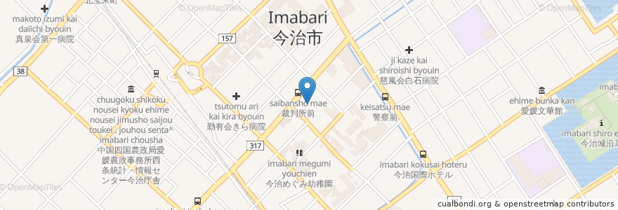 Mapa de ubicacion de 松山地方裁判所今治支部 en Japonya, 愛媛県, 今治市.