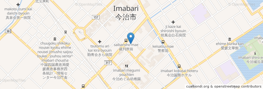 Mapa de ubicacion de 松山地方裁判所今治検察審査会 en Japon, Préfecture D'Ehime, Imabari.