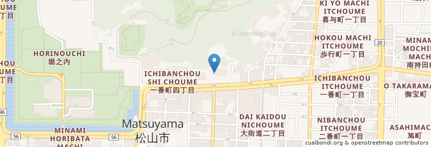 Mapa de ubicacion de 松山地方裁判所松山簡易裁判所 en اليابان, 愛媛県, 松山市.