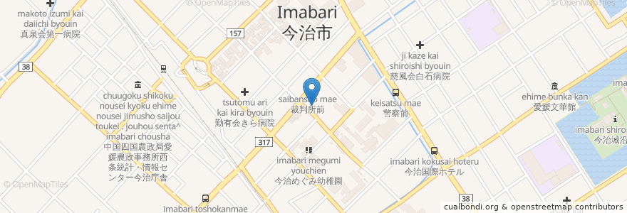 Mapa de ubicacion de 松山家庭裁判所今治支部 en ژاپن, 愛媛県, 今治市.