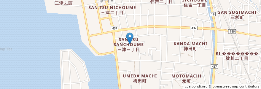 Mapa de ubicacion de 松山市消防局西消防署 en 日本, 愛媛県, 松山市.
