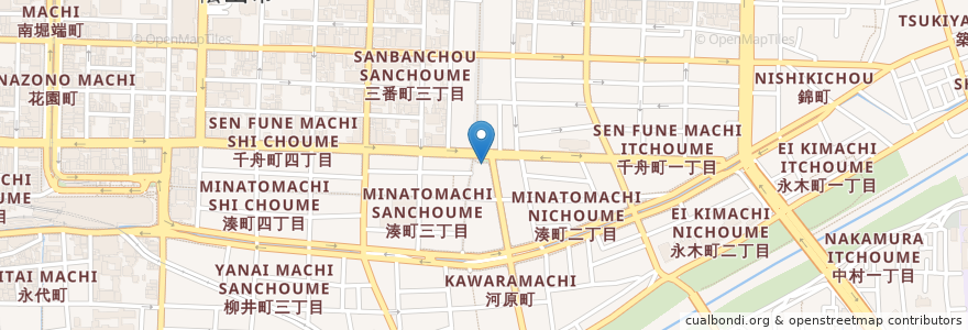 Mapa de ubicacion de 松山東警察署大街道交番 en Japonya, 愛媛県, 松山市.