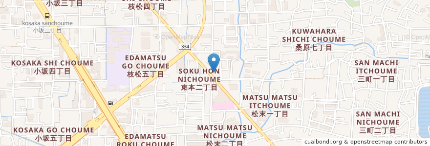 Mapa de ubicacion de 松山松末町郵便局 en Jepun, 愛媛県, 松山市.