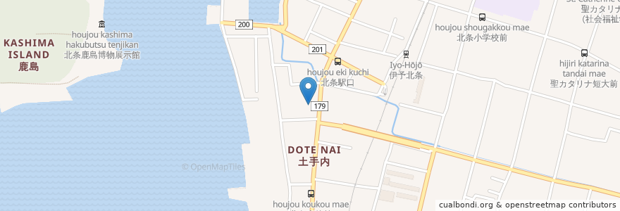 Mapa de ubicacion de 松山西警察署北条交番 en ژاپن, 愛媛県, 松山市.