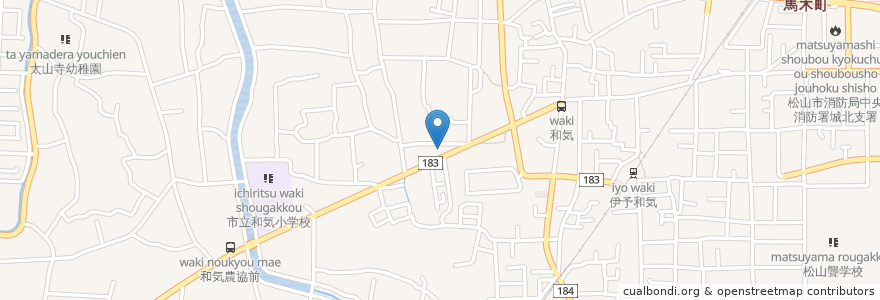Mapa de ubicacion de 松山西警察署和気駐在所 en ژاپن, 愛媛県, 松山市.