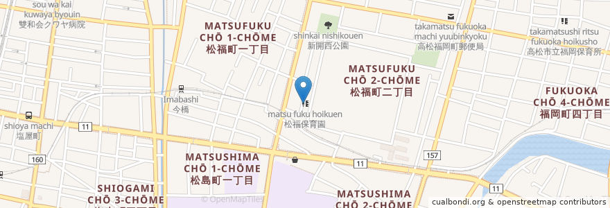Mapa de ubicacion de 松福保育園 en ژاپن, 香川県, 高松市.