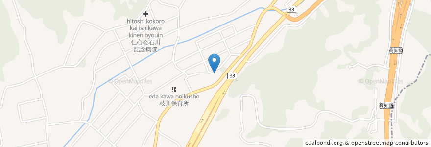 Mapa de ubicacion de 枝川保育所 en Jepun, 高知県, 吾川郡, いの町.