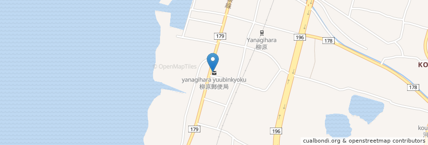 Mapa de ubicacion de 柳原郵便局 en 日本, 爱媛县, 松山市.
