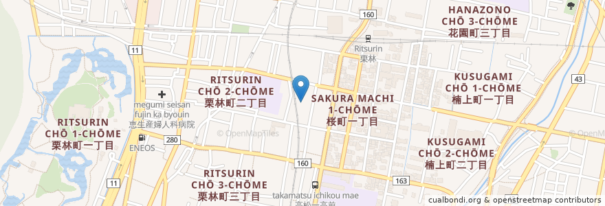 Mapa de ubicacion de 桜町聖母幼稚園 en اليابان, كاغاوا, 高松市.