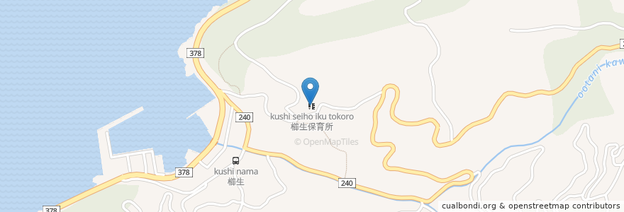 Mapa de ubicacion de 櫛生保育所 en Japan, Ehime Prefecture, Ozu.